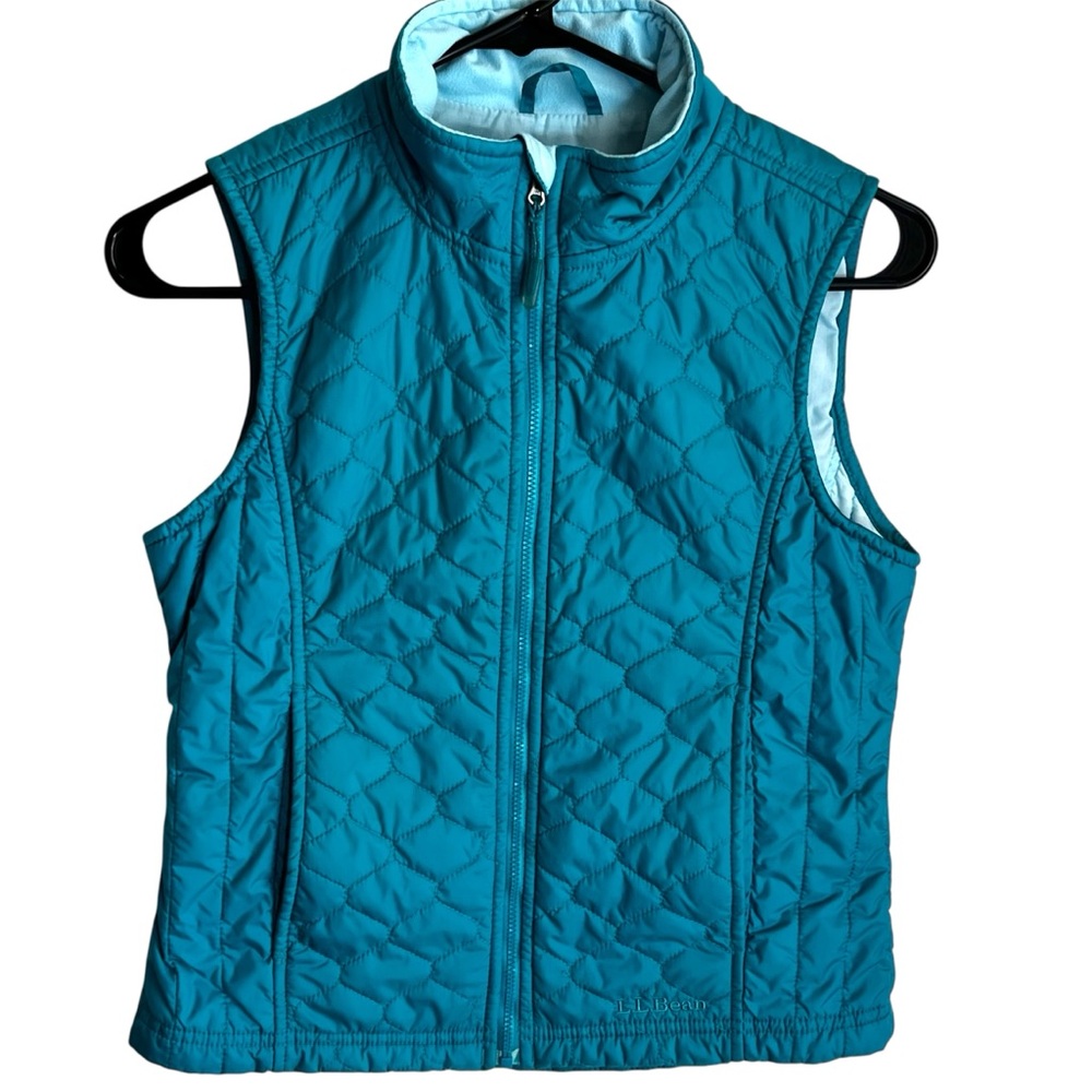 LL Bean Kids Teal Quilted Vest Thinsulate Size Medium 10-12